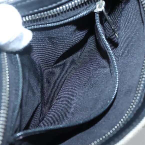 CHANEL Choco Bar Chain Camelia Shoulder Bag Canvas Gray Silver CC Auth 132885 - Picture 13 of 16